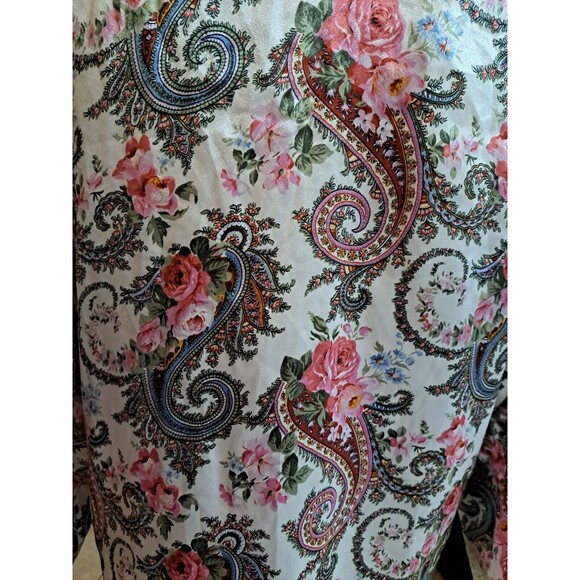 Vintage Victoria’s Secret Womens Size P Gold Label Pajama Top Silky Satin Floral - Picture 6 of 12